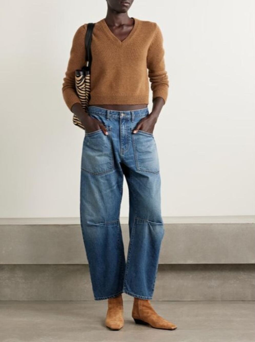 Nili Lotan Shon Barrel Leg Jeans in Classic Wash, Size 29